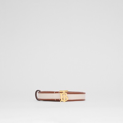 monogram motif leather belt