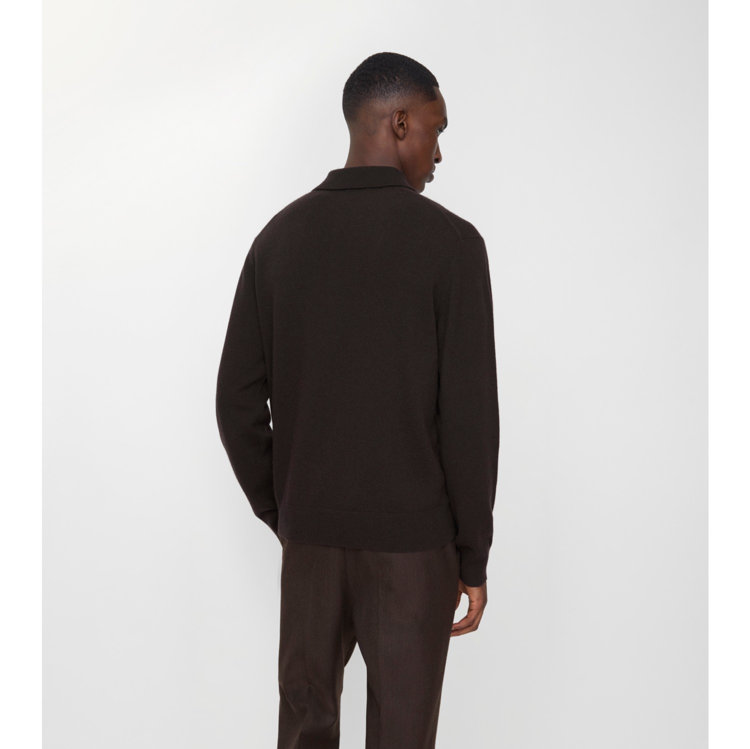 Long-sleeve Cashmere Blend Polo Shirt