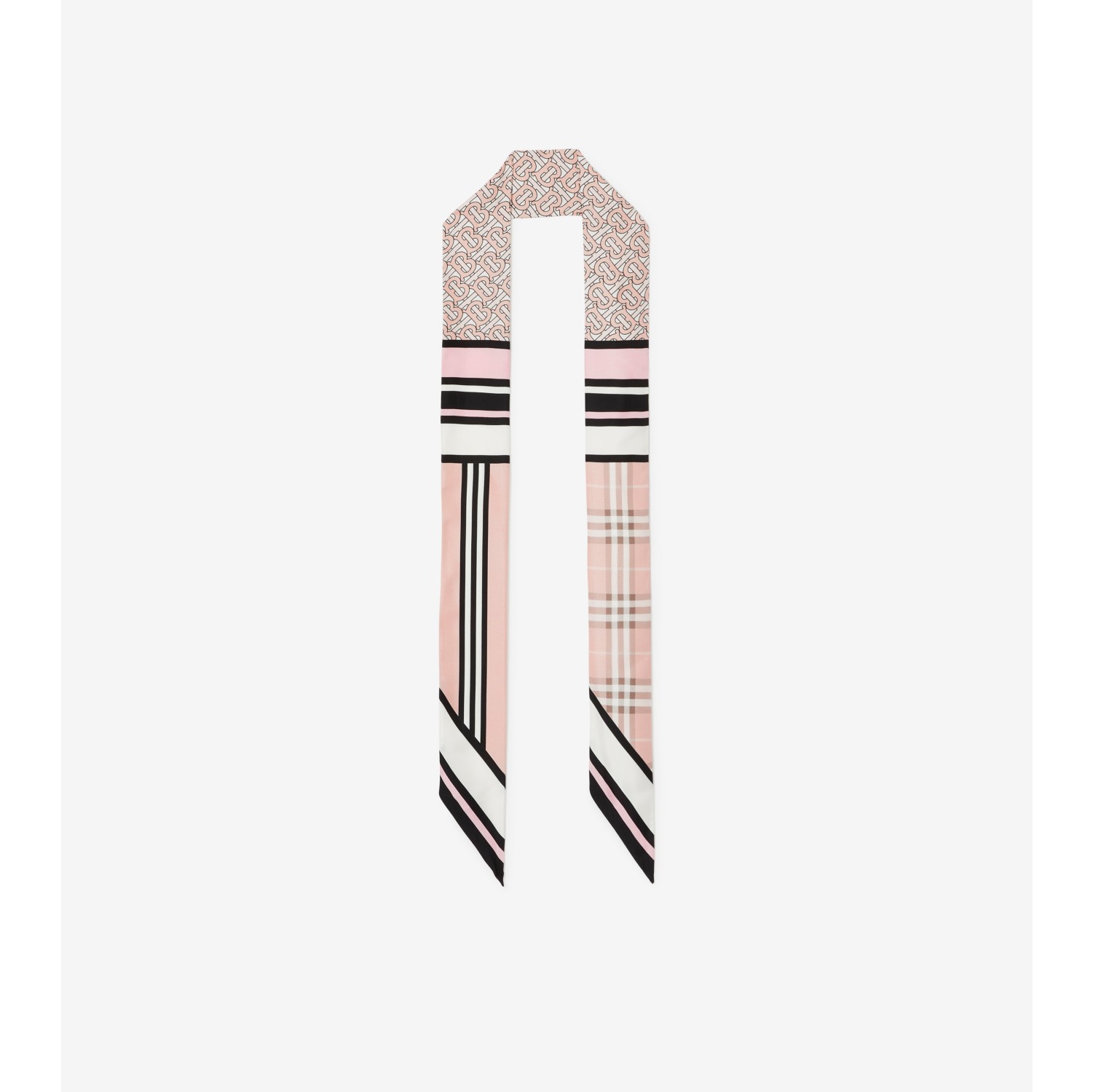 Skinny Montage Silk Scarf in Blush | Burberry® Official