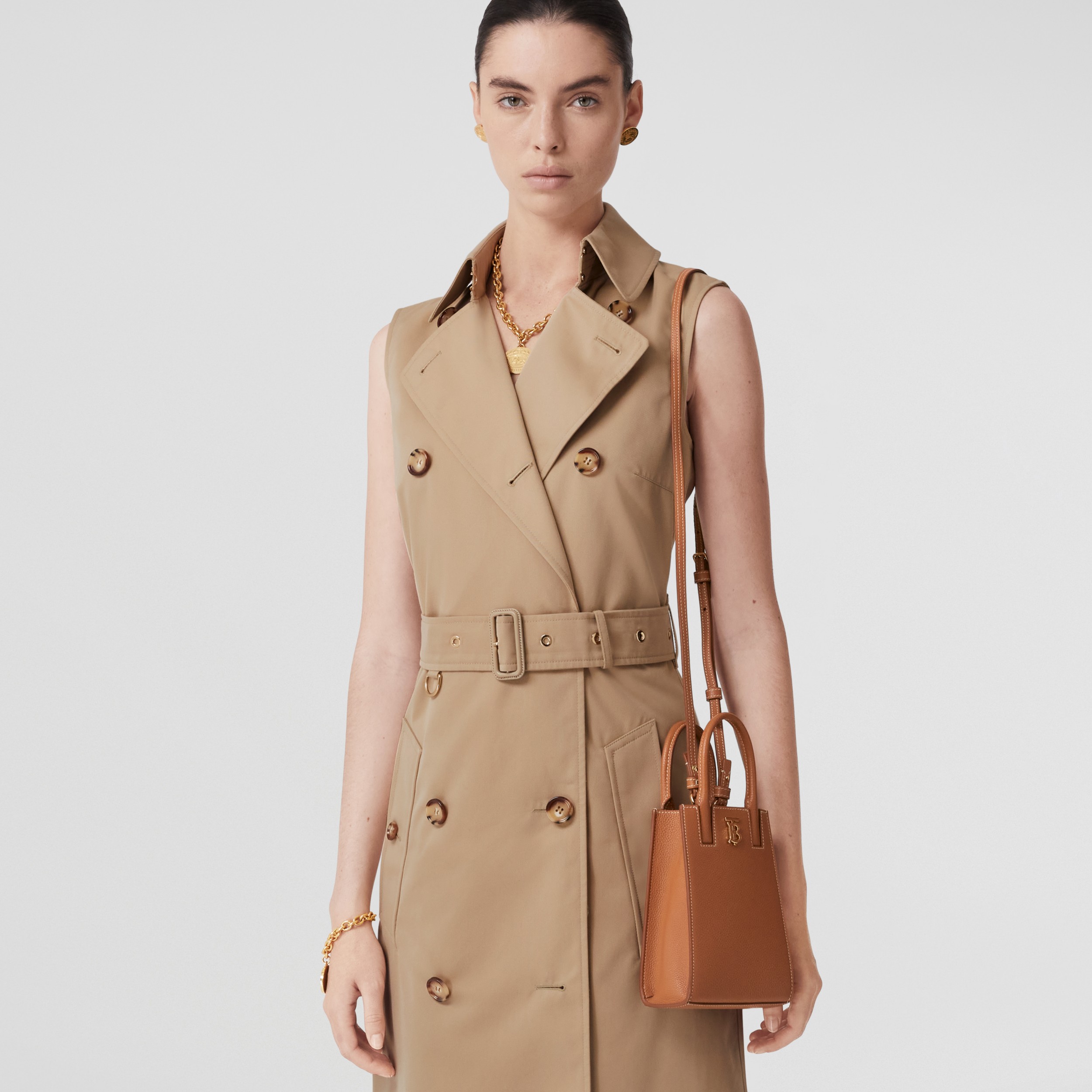 Micro cabas Frances en cuir grainé (Brun Roux Intense) - Femme | Site officiel Burberry® - 3