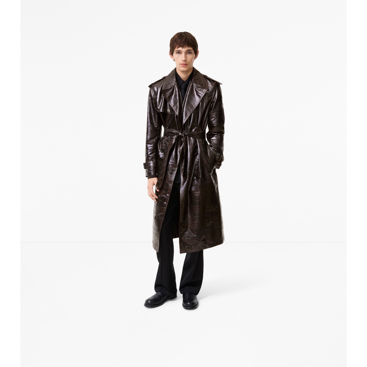  Check Long Hoxton Trench Coat