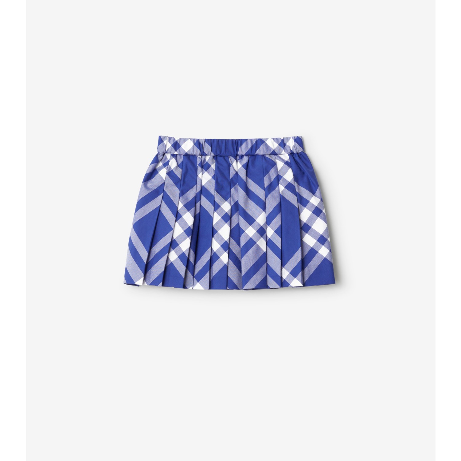 Pleated Check Cotton Skirt