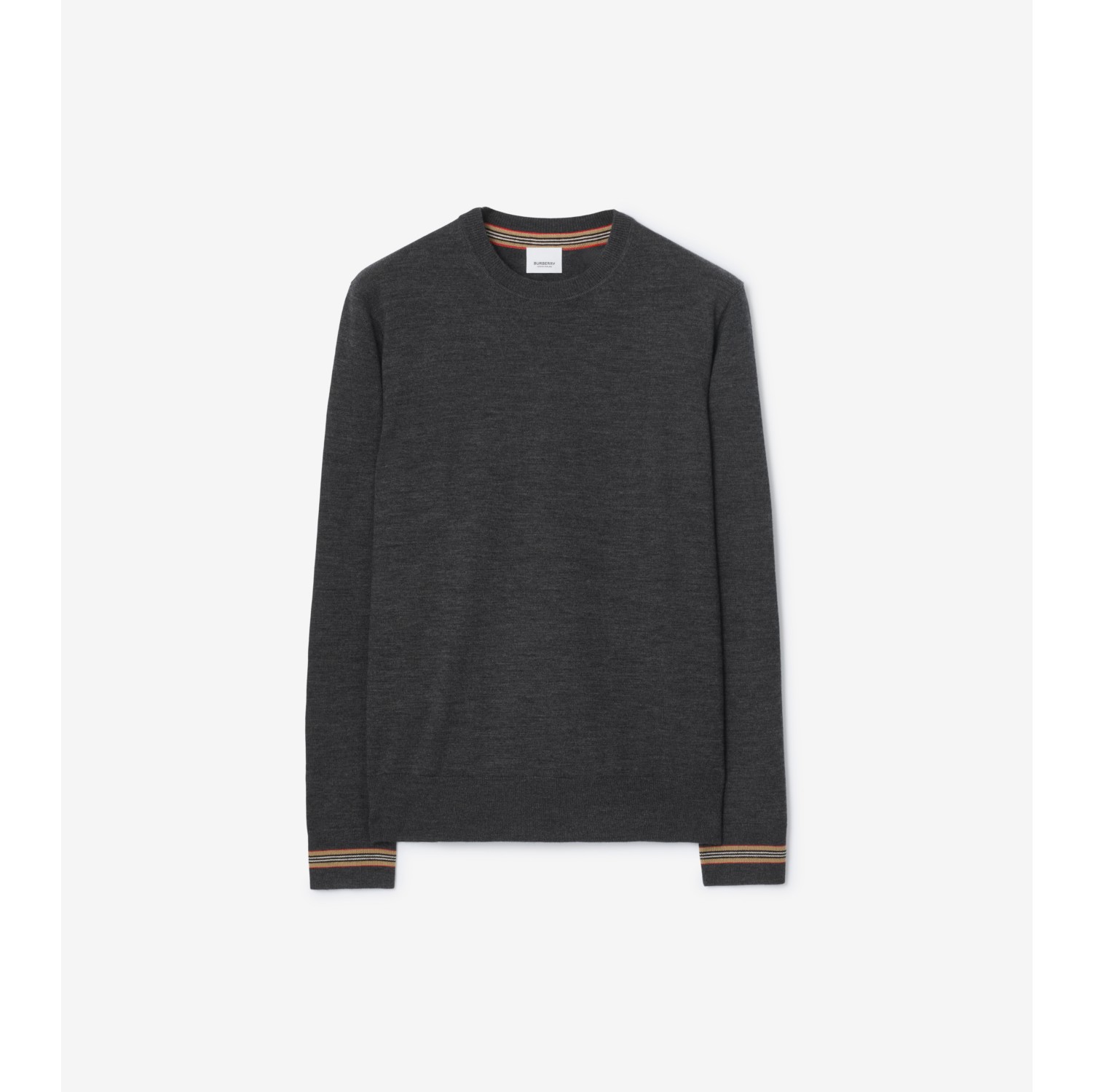 Icon Stripe Trim Wool Sweater