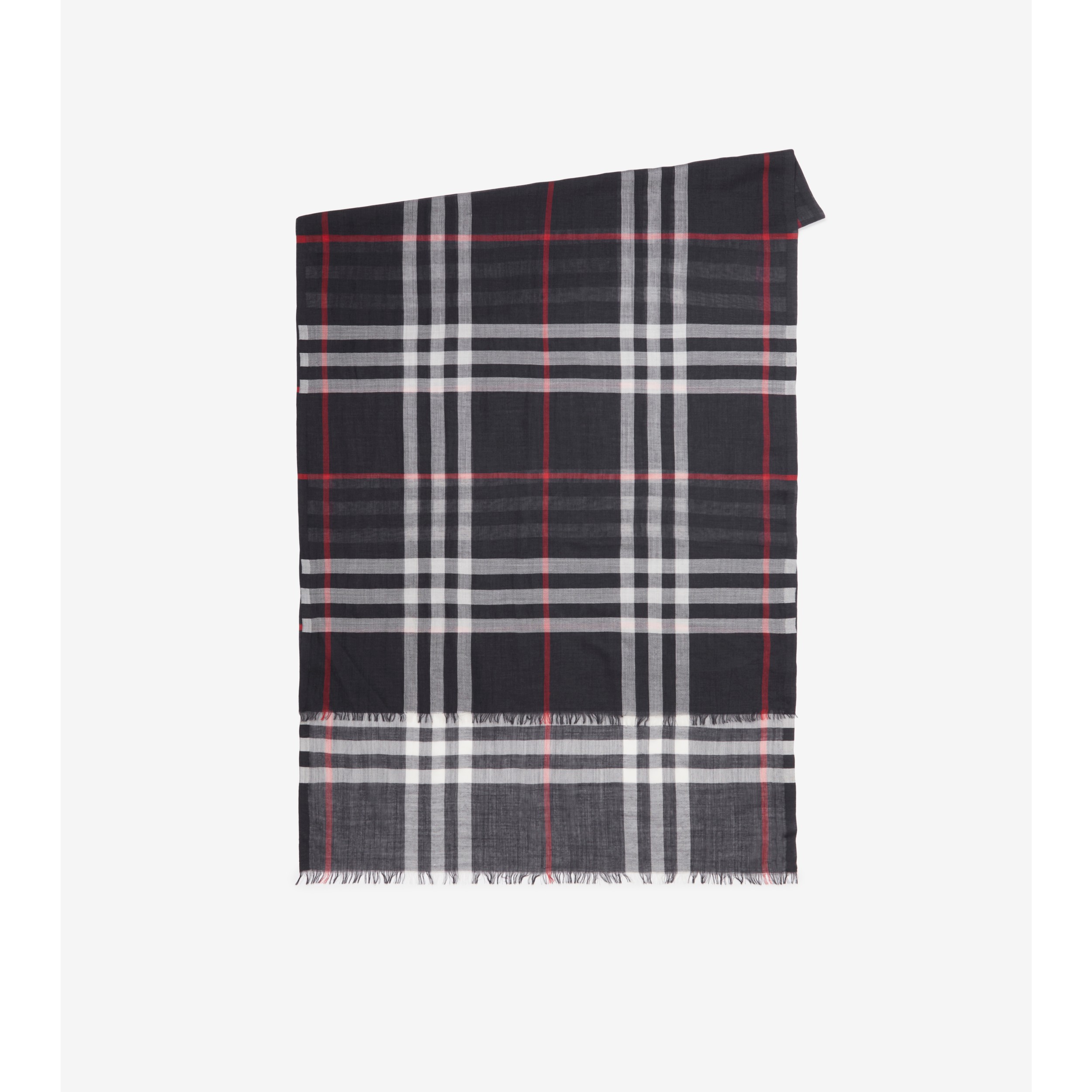 Burberry lightweight check hot sale wool and silk scarf