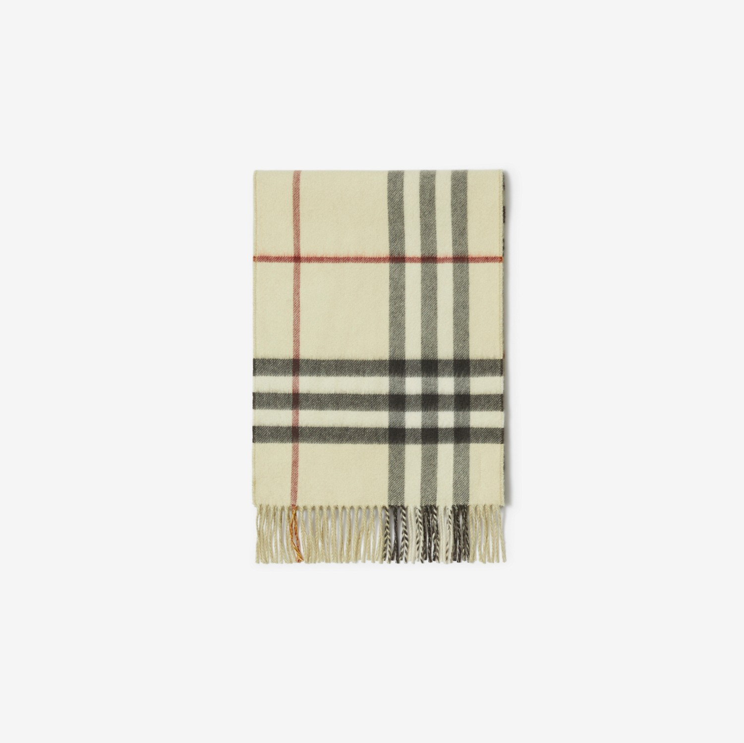 Contrast Check Cashmere Scarf in Stone/hunter | Burberry® Official