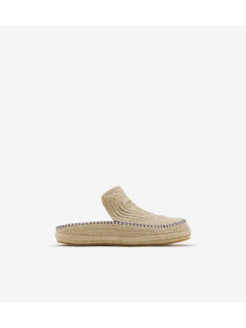 Shop Burberry Cord Clogs In Natural