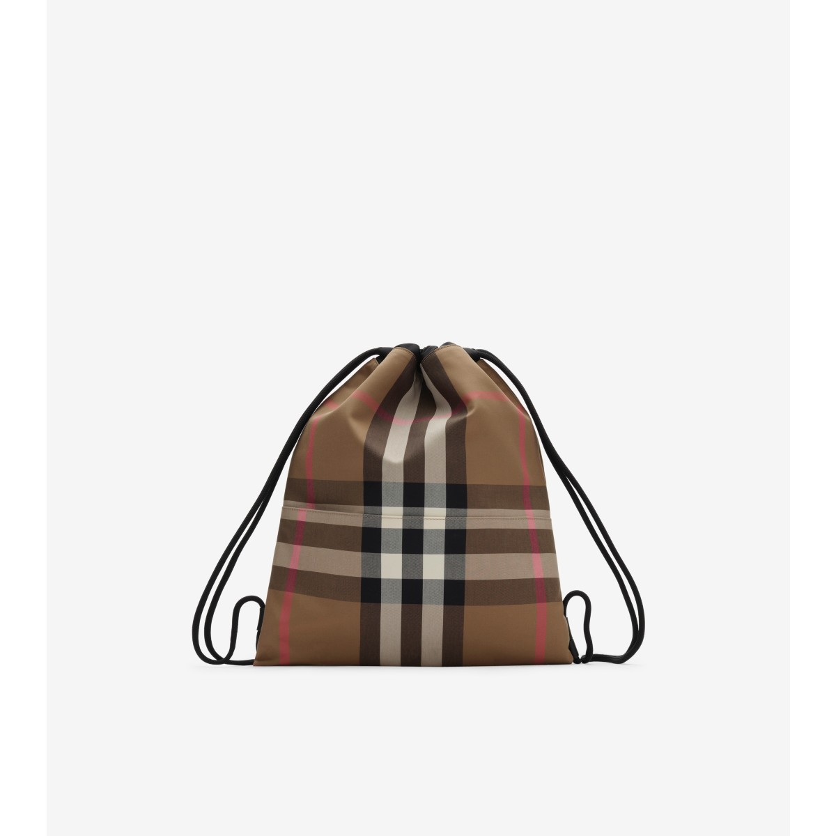  Check Cotton Drawcord Backpack