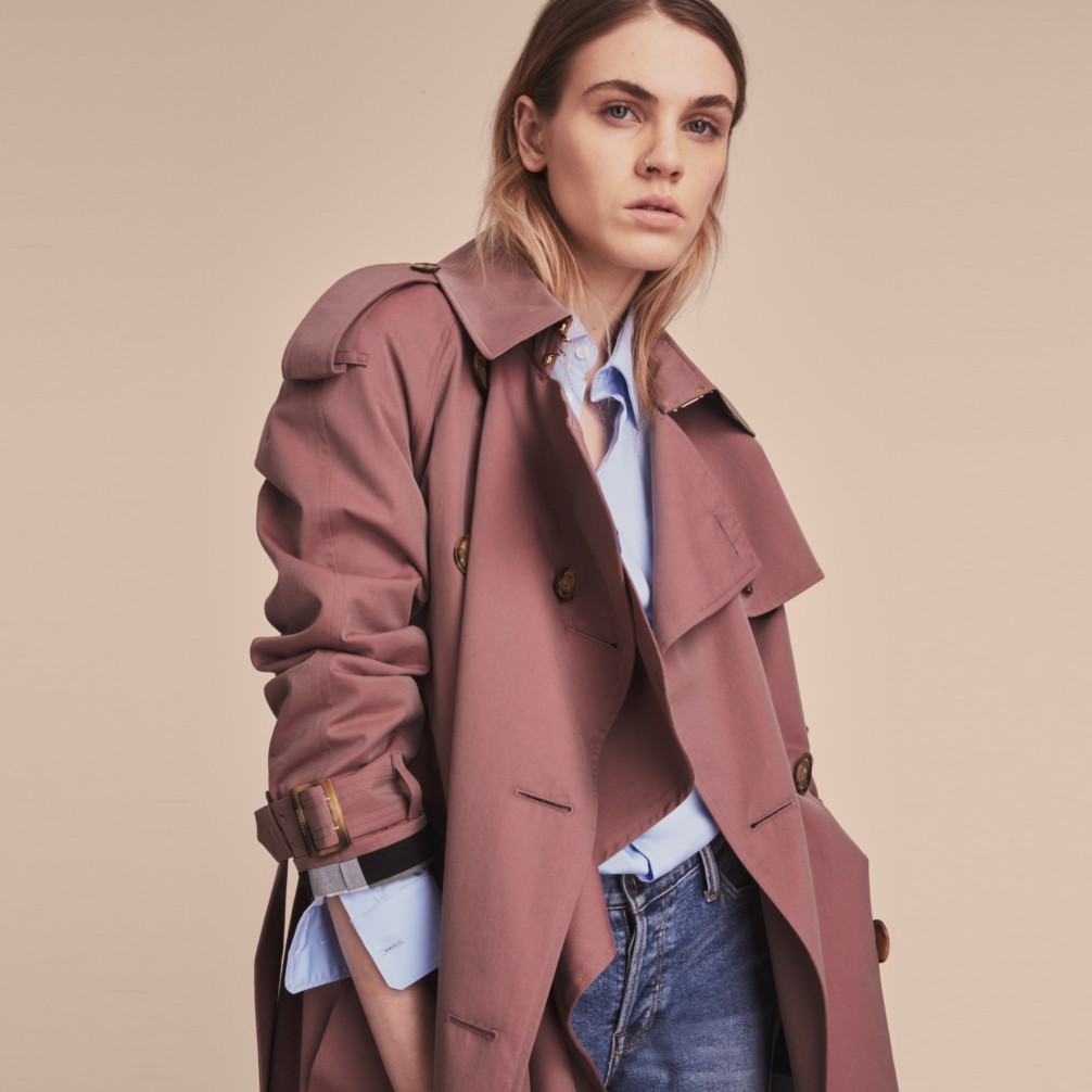 古典玫瑰色 轻薄嘎巴甸 trench 风衣 产品图片41