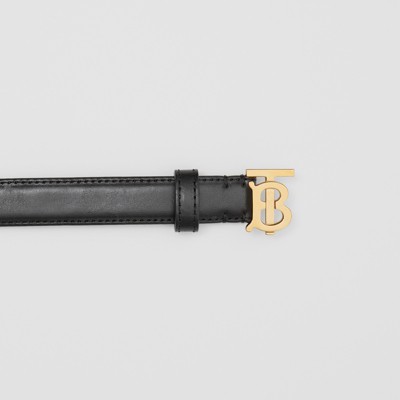 monogram motif leather belt