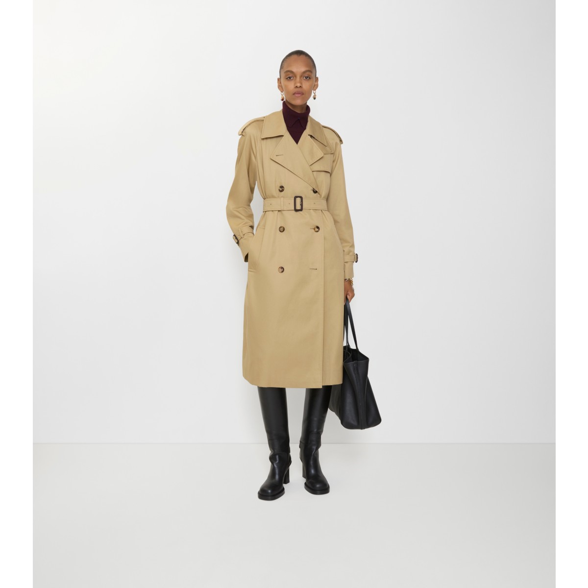  Check Long Castleford Trench Coat