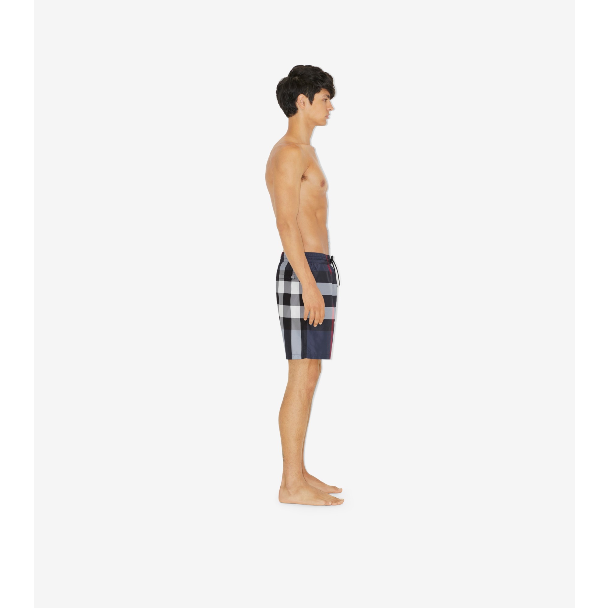 Check Swim Shorts in Carbon blue Men Burberry Official