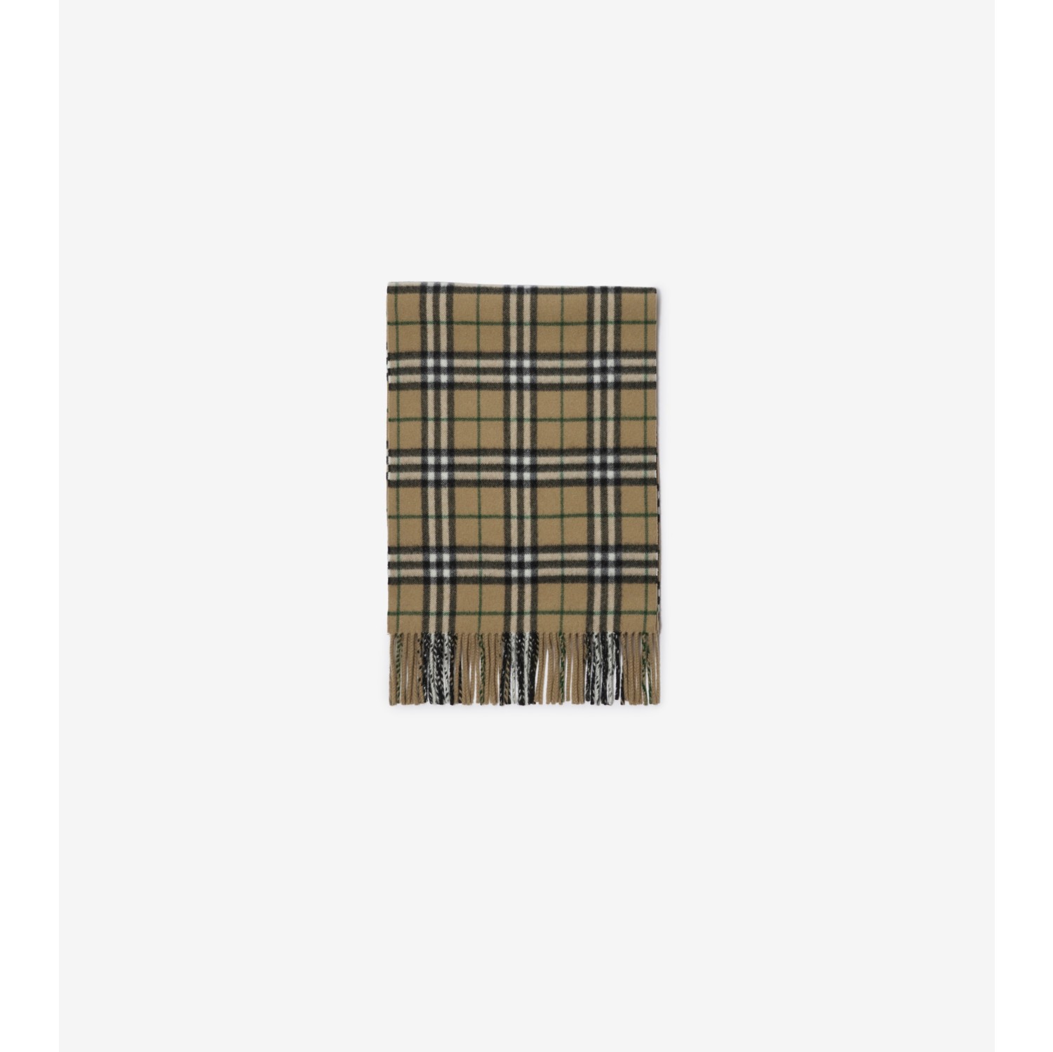 Wide Check Cashmere Scarf