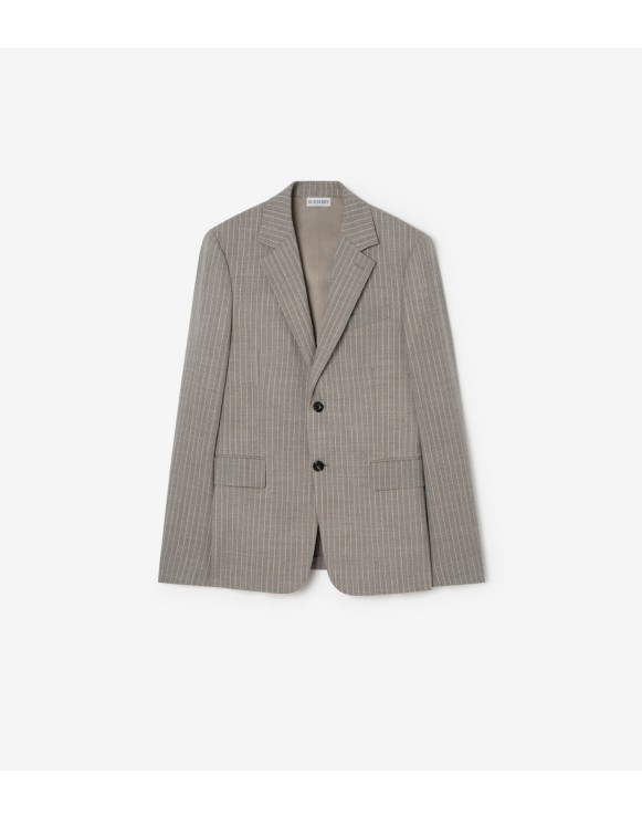 Pinstriped Wool Sloane Tailored Jacket