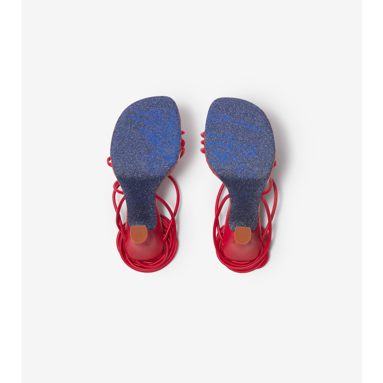 Leather Ivy Shield Heeled Sandals in Scarlet - Women | Burberry® Official