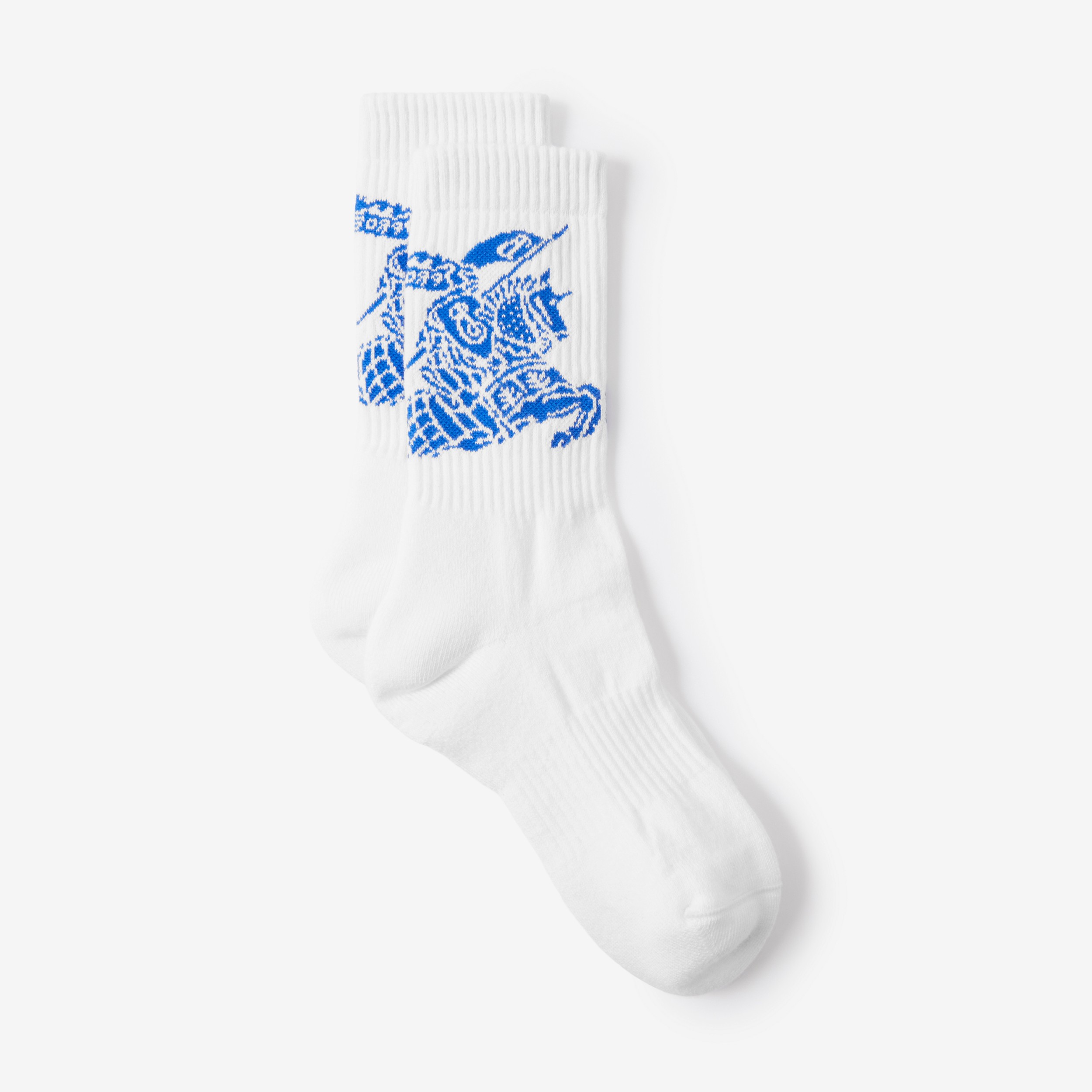 Socken aus technischer Stretchbaumwolle mit EKD-Motiv (Weiß/blau) | Burberry® - 2