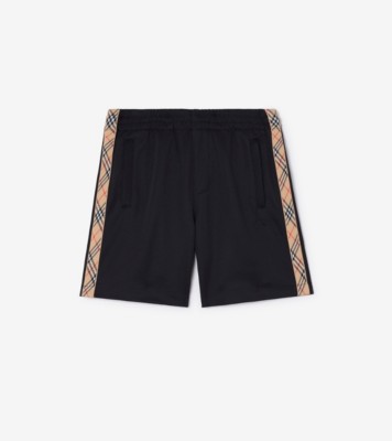 Check Trim Cotton Blend Shorts ®