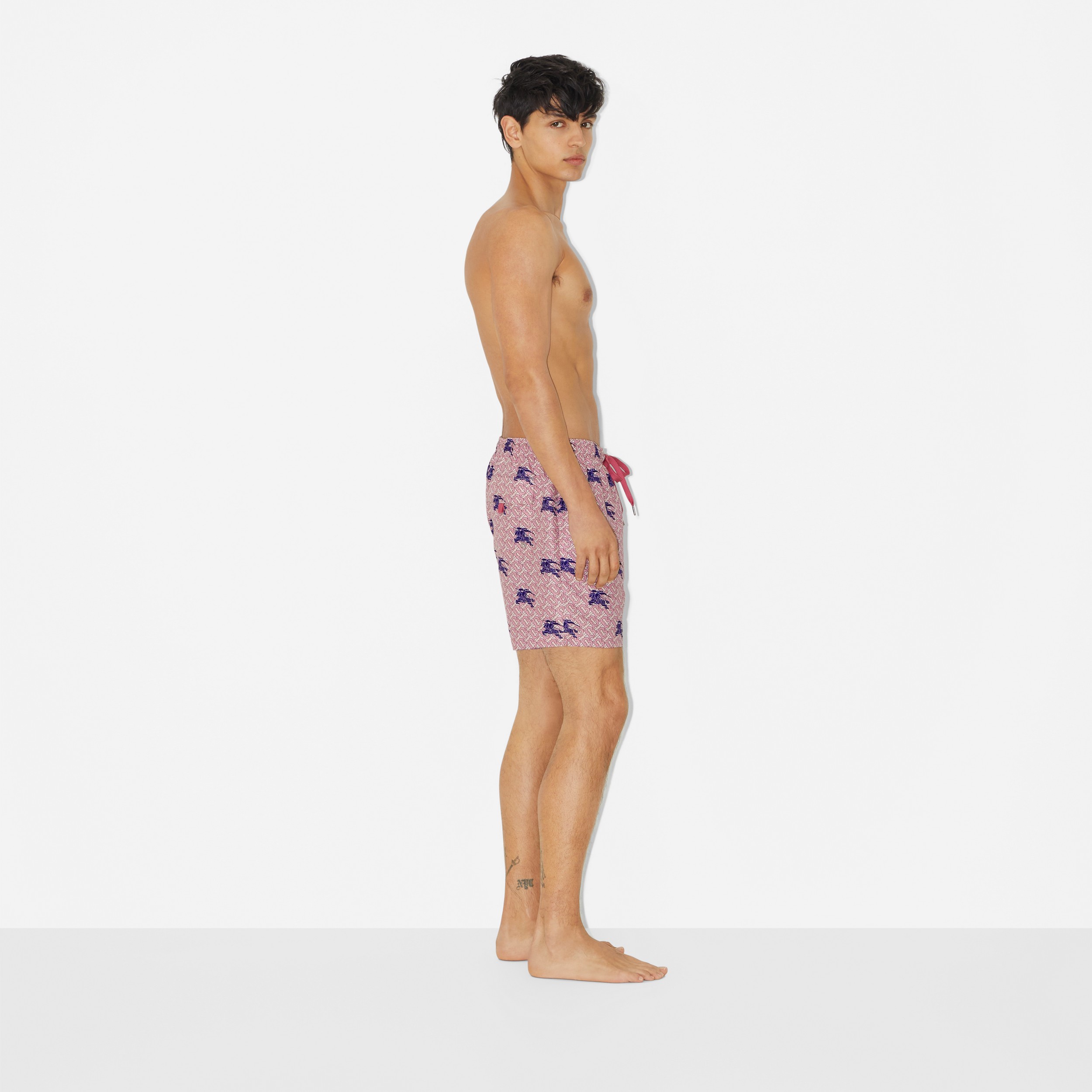 EKD Monogram Drawcord Swim Shorts in Deep Amethyst - Men | Burberry® Official - 3