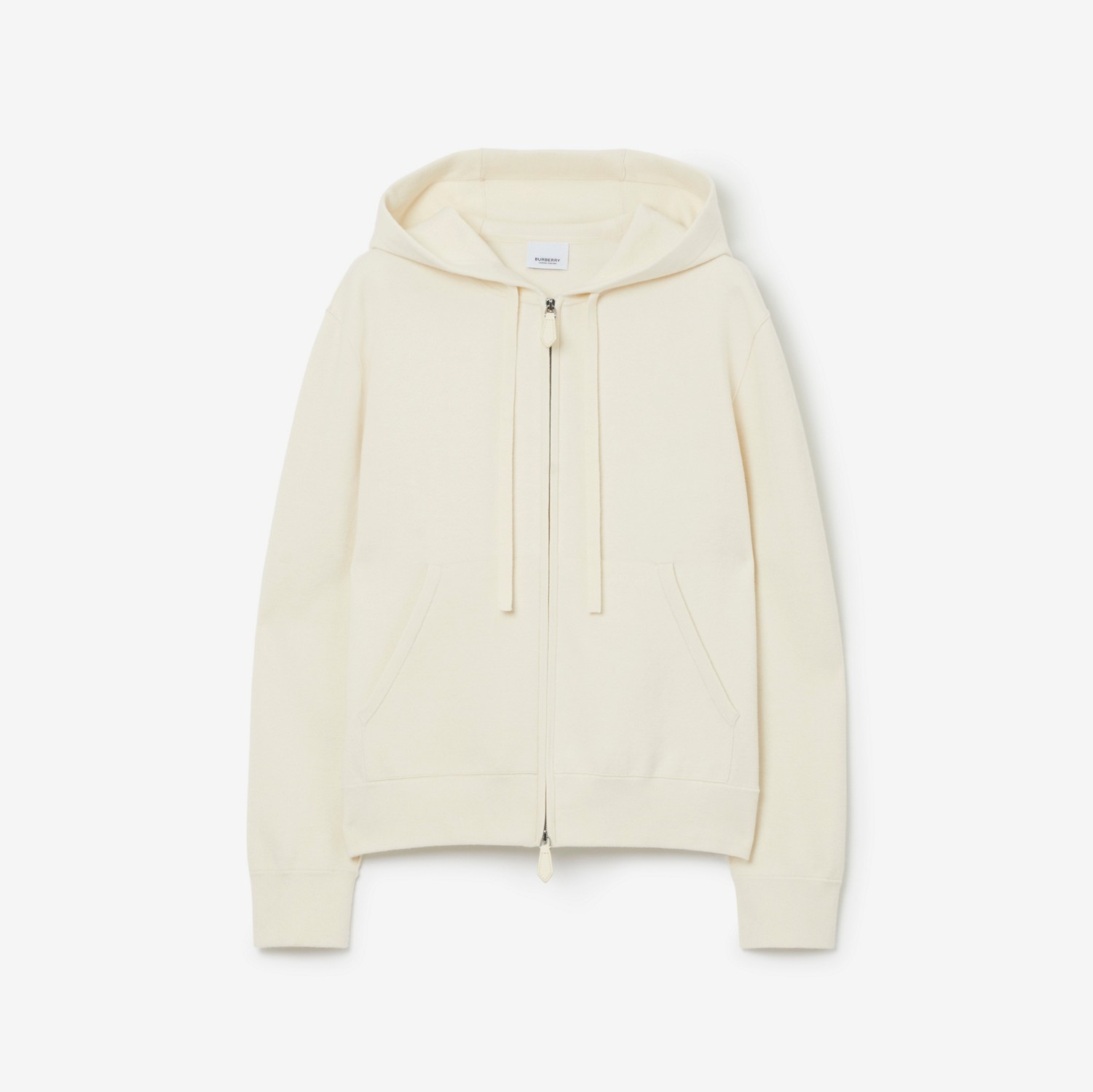 Cashmere Blend Zip Hoodie in Natural White - Women | Burberry® Official