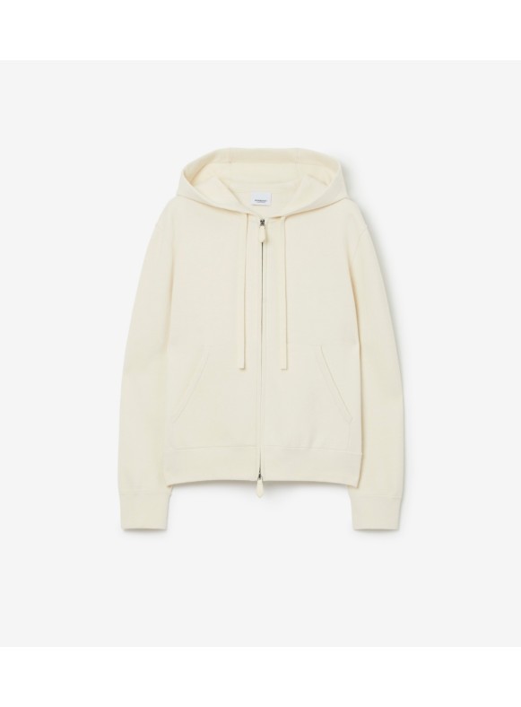 Hoodie zippé en coton avec Check (Noir) - Femme | Site officiel Burberry®