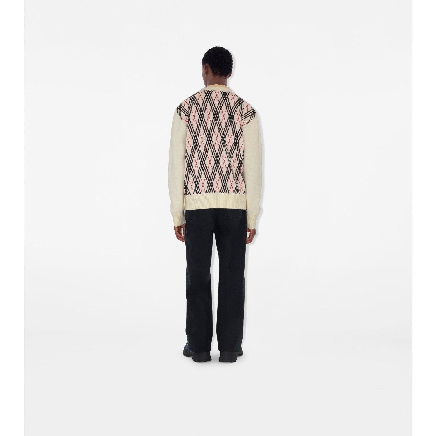 Pull en laine mélangée argyle Check