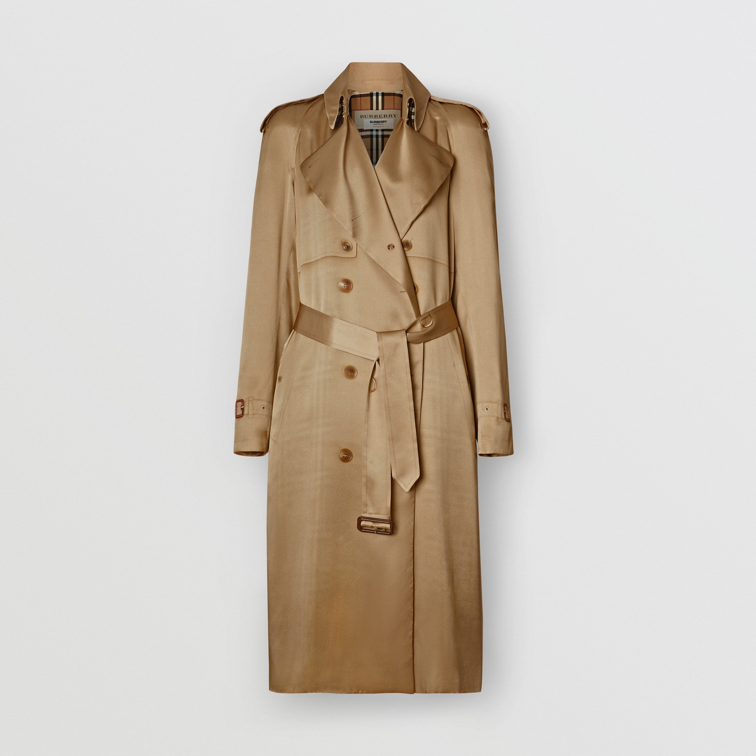 Silk Wrap Trench Coat in Honey - Women | Burberry United States
