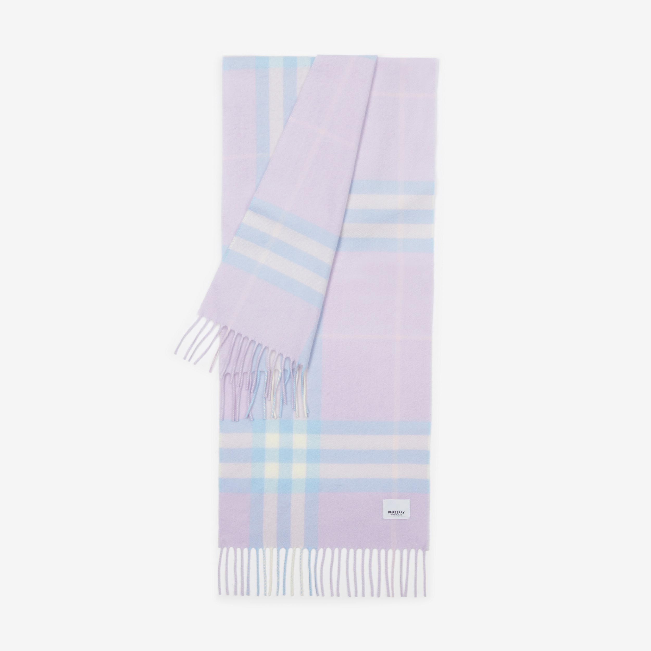 The Burberry Check Cashmere Scarf in Soft Lilac | Burberry® Official - 3