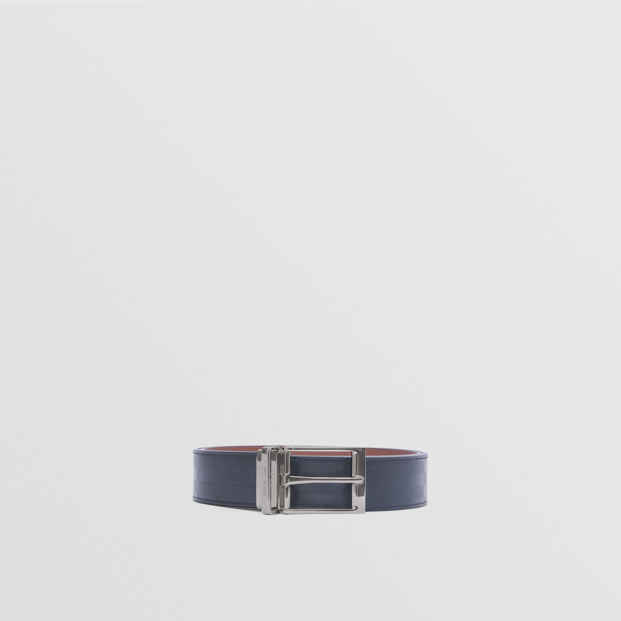 Wendbarer Ledergürtel mit Karoprägung (Schwarz/hellbraun) - Herren | Burberry® - 4