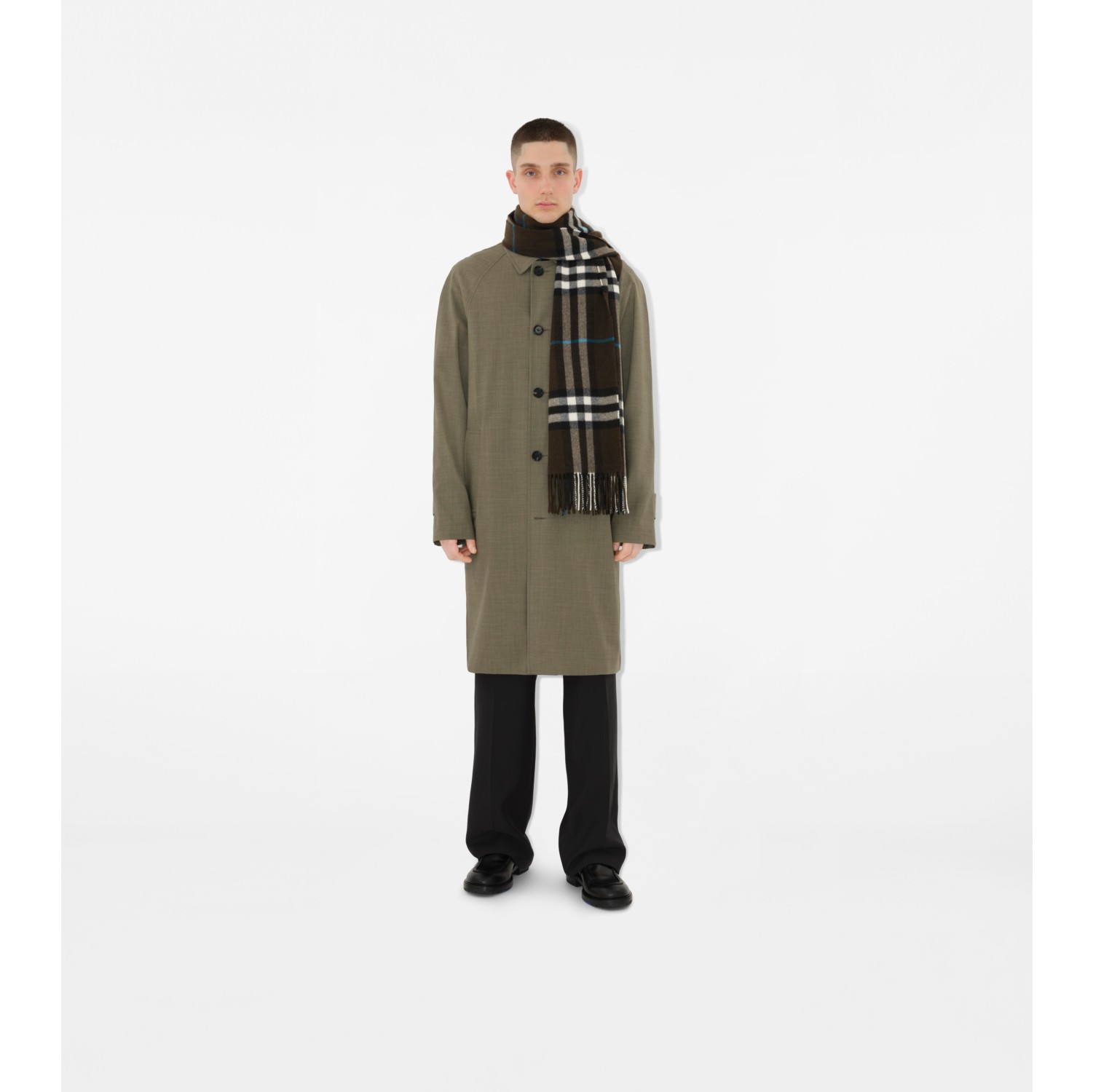 Wide Check Cashmere Scarf in Snug Burberry Official