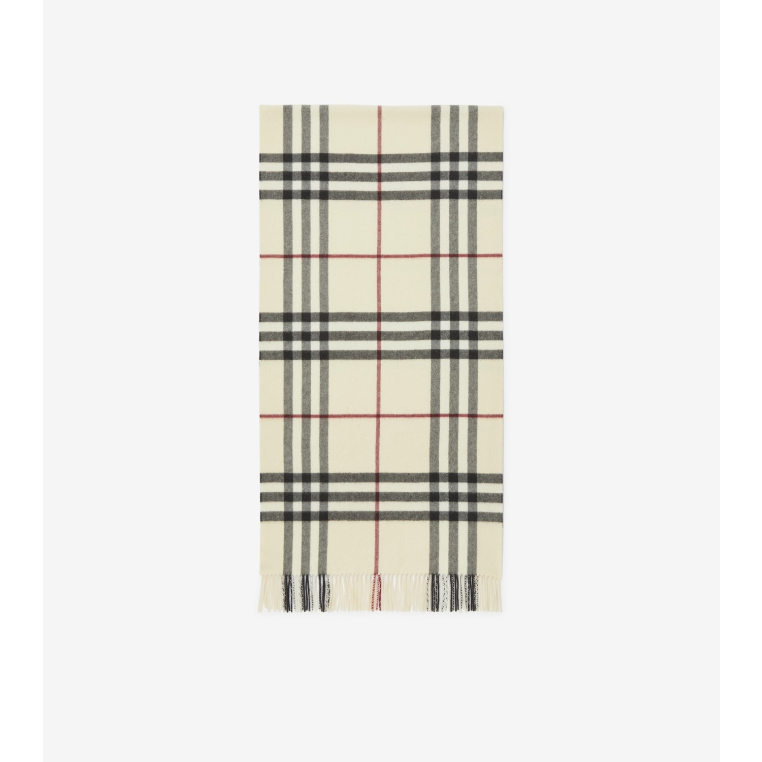 ワイド チェック カシミアスカーフ (ストーン) | Burberry®公式サイト