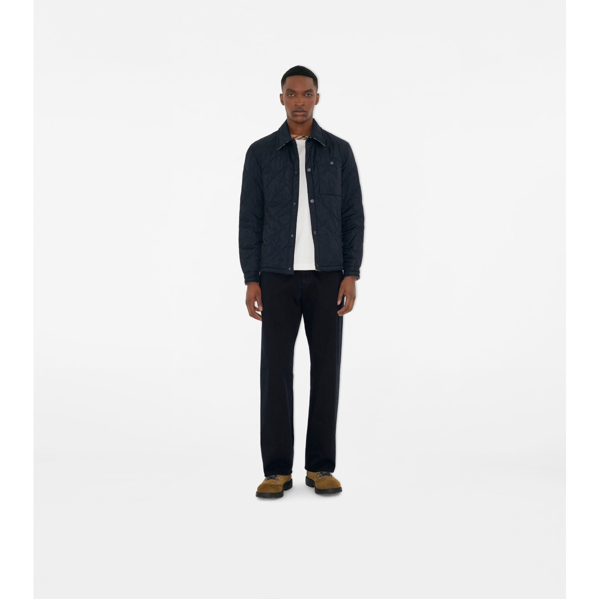  Check Reversible Quilted Nylon Overshirt