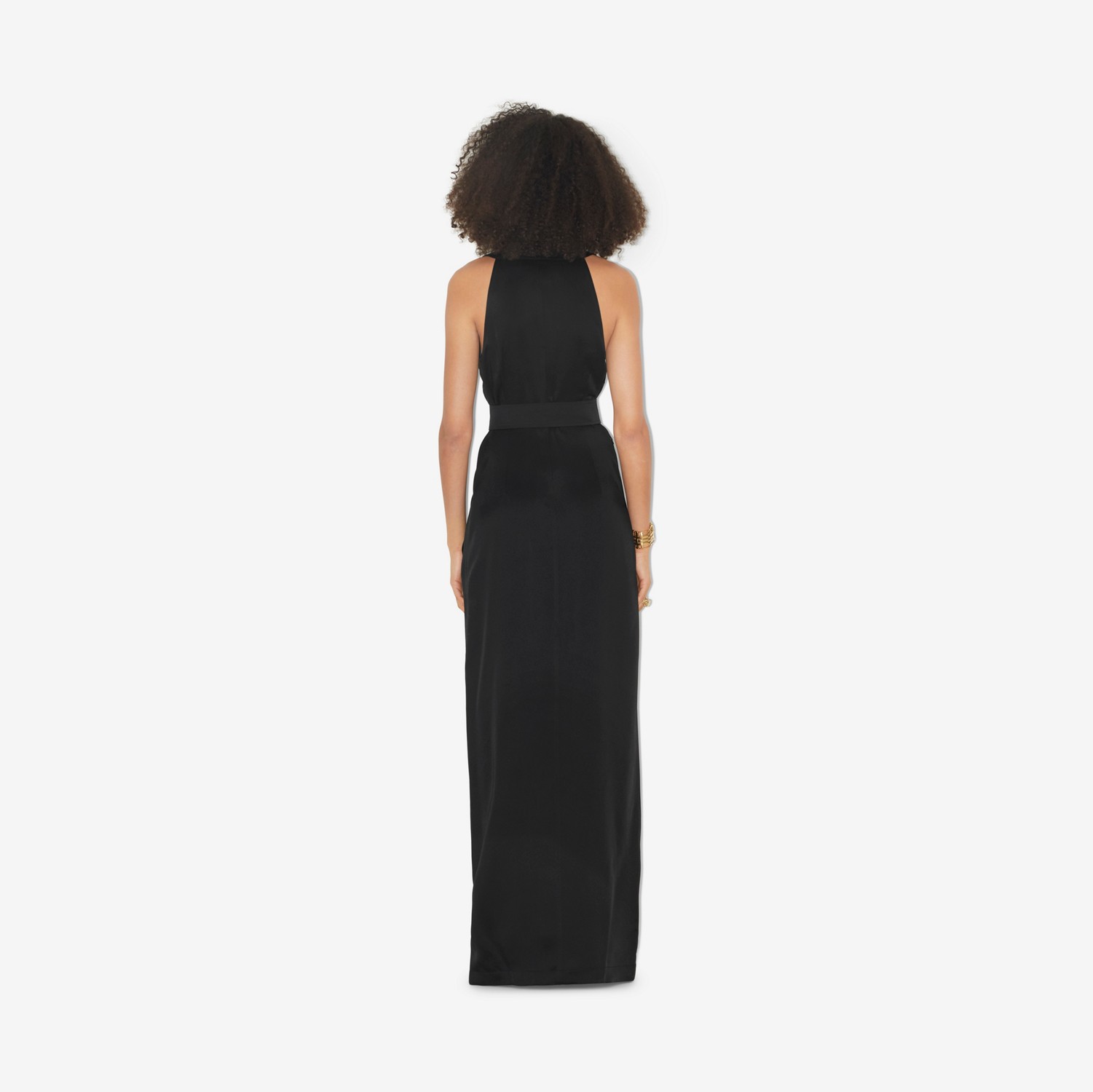 Robe trench sans manches en satin (Noir) - Femme | Site officiel Burberry®