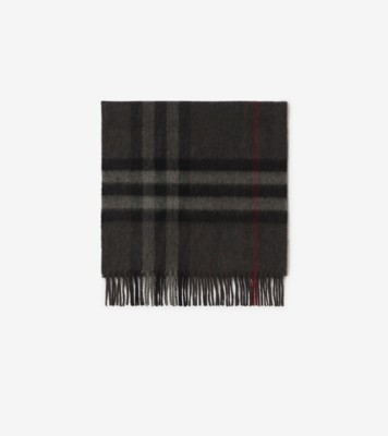 チェック カシミアスカーフ (チャコール) | Burberry®公式サイト