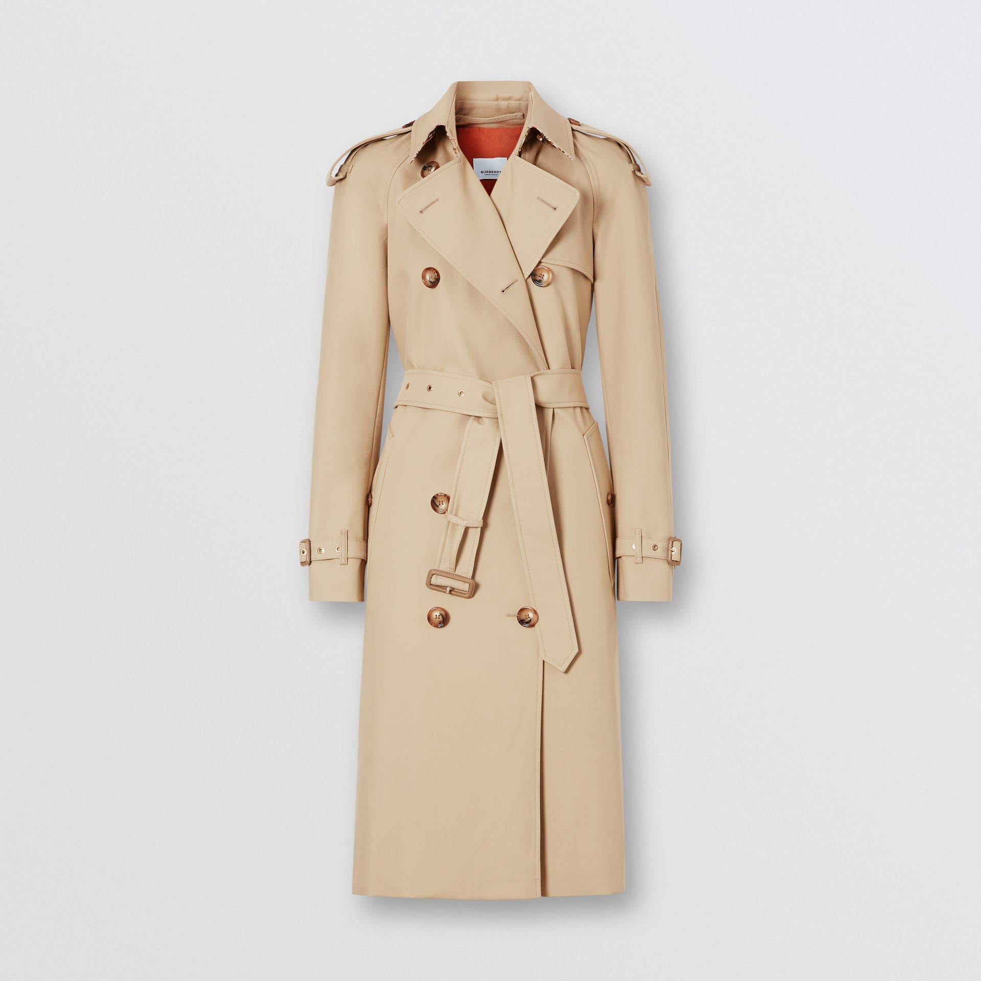 Archive Print-lined Cotton Gabardine Trench Coat in Honey - Women ...