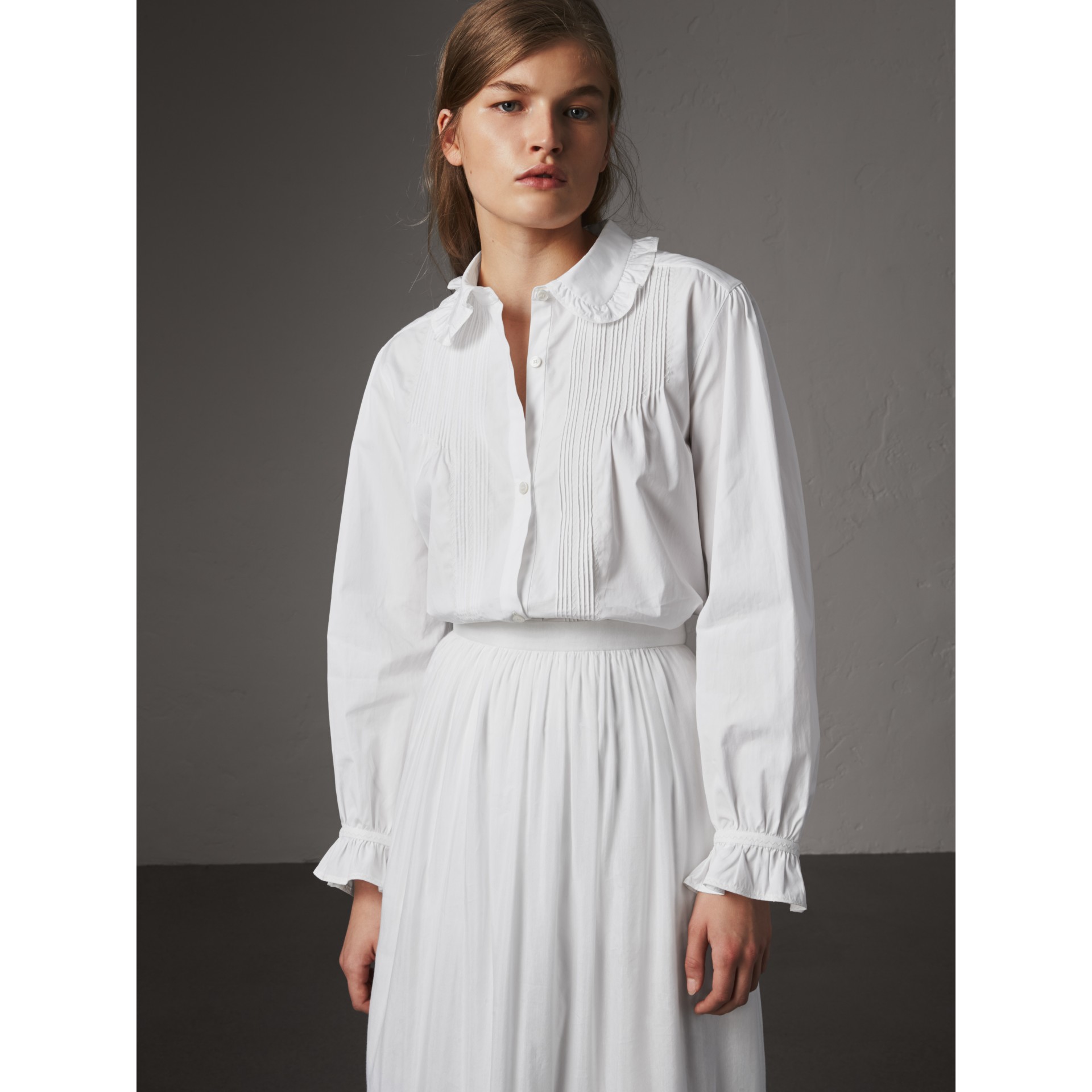 white pintuck shirt