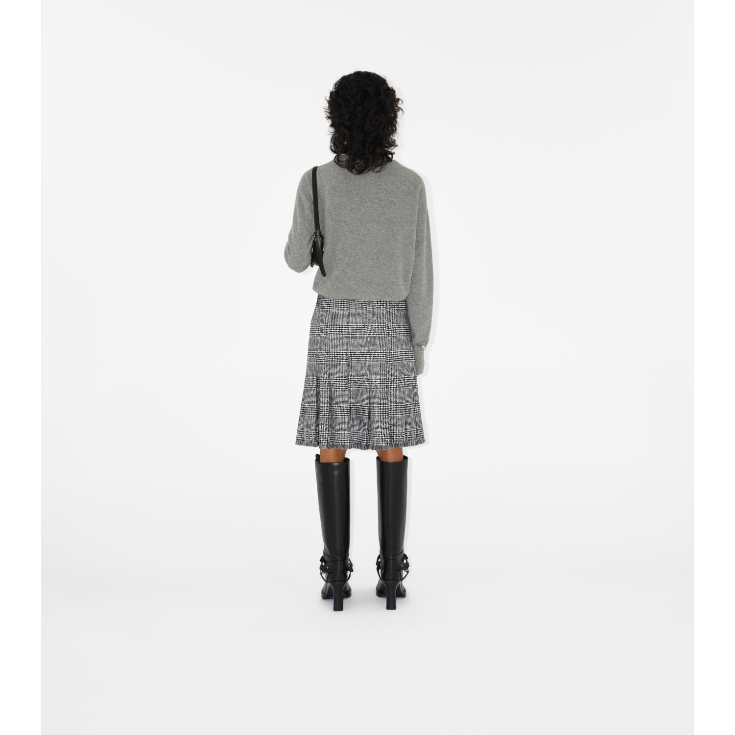 Wool Cashmere Sweater in Dark grey melange - Men | Burberry® Official