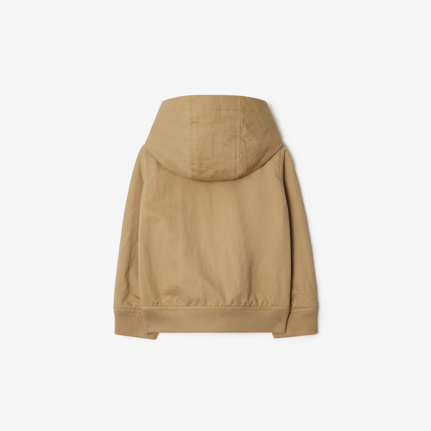 Check Label Nylon Cotton Zip Hoodie in Sand | Burberry® Official Check Label Nylon Cotton Zip Hoodie in Sand | Burberry® Official
