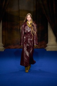 Iris Lasnet wearing an Embossed leather trench coat