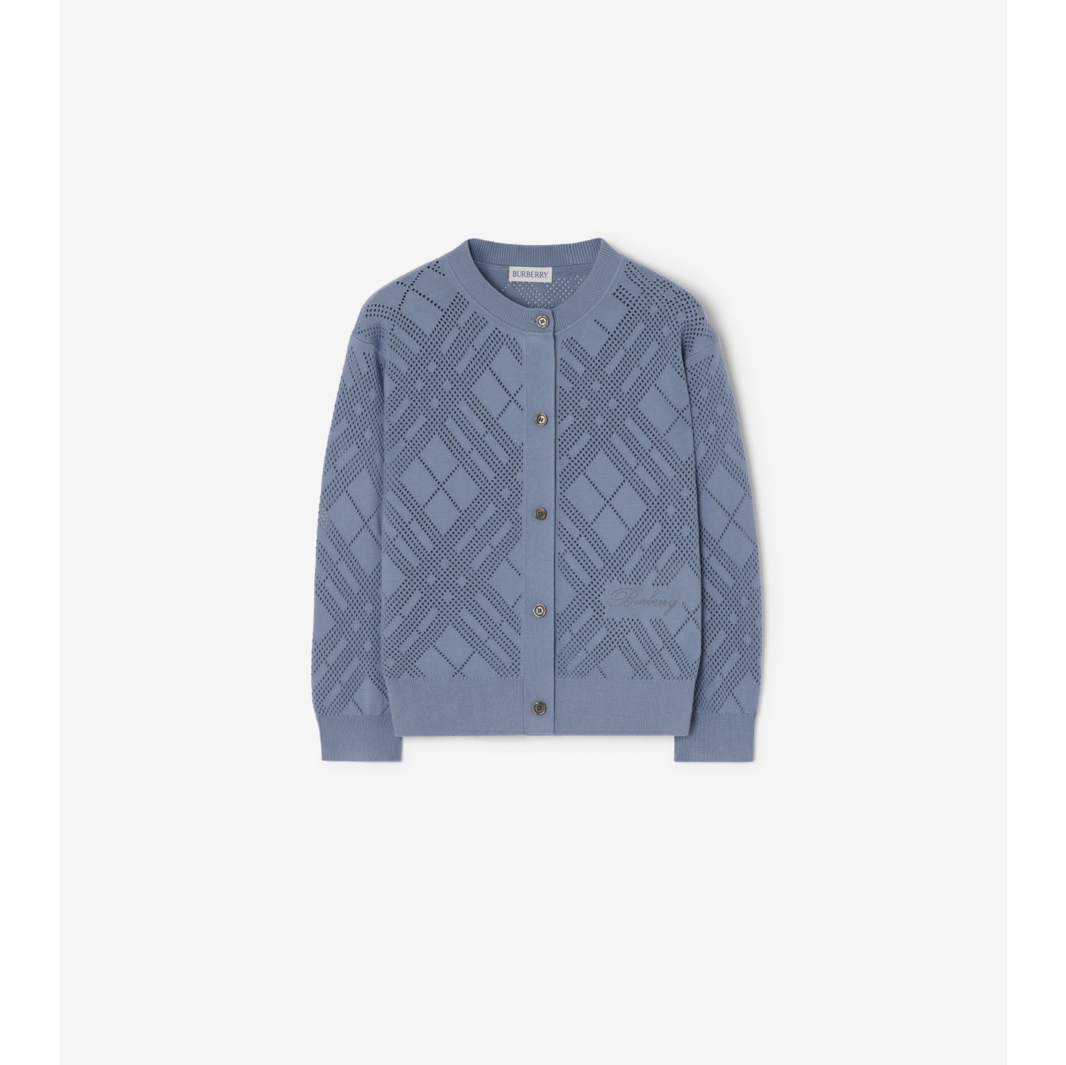 Cárdigan en punto calado de algodón