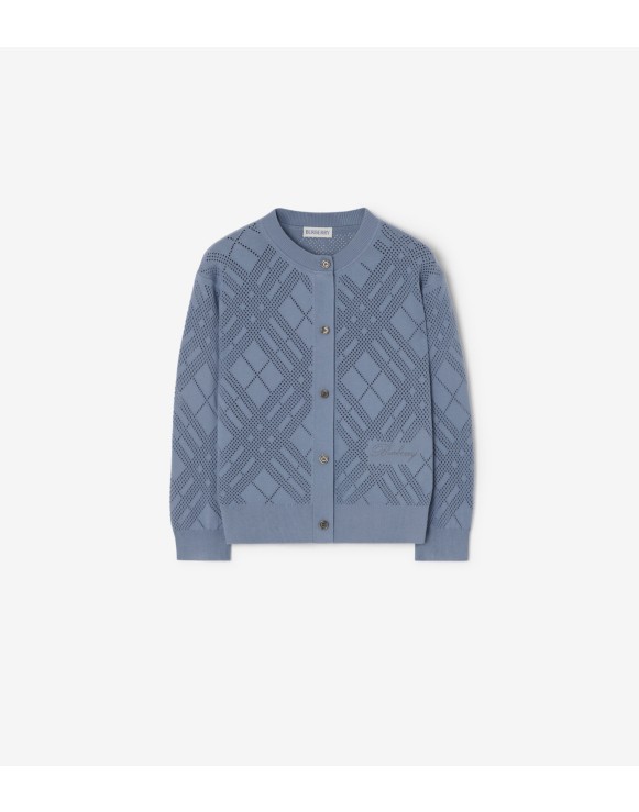 Pointelle Knit Cotton Cardigan