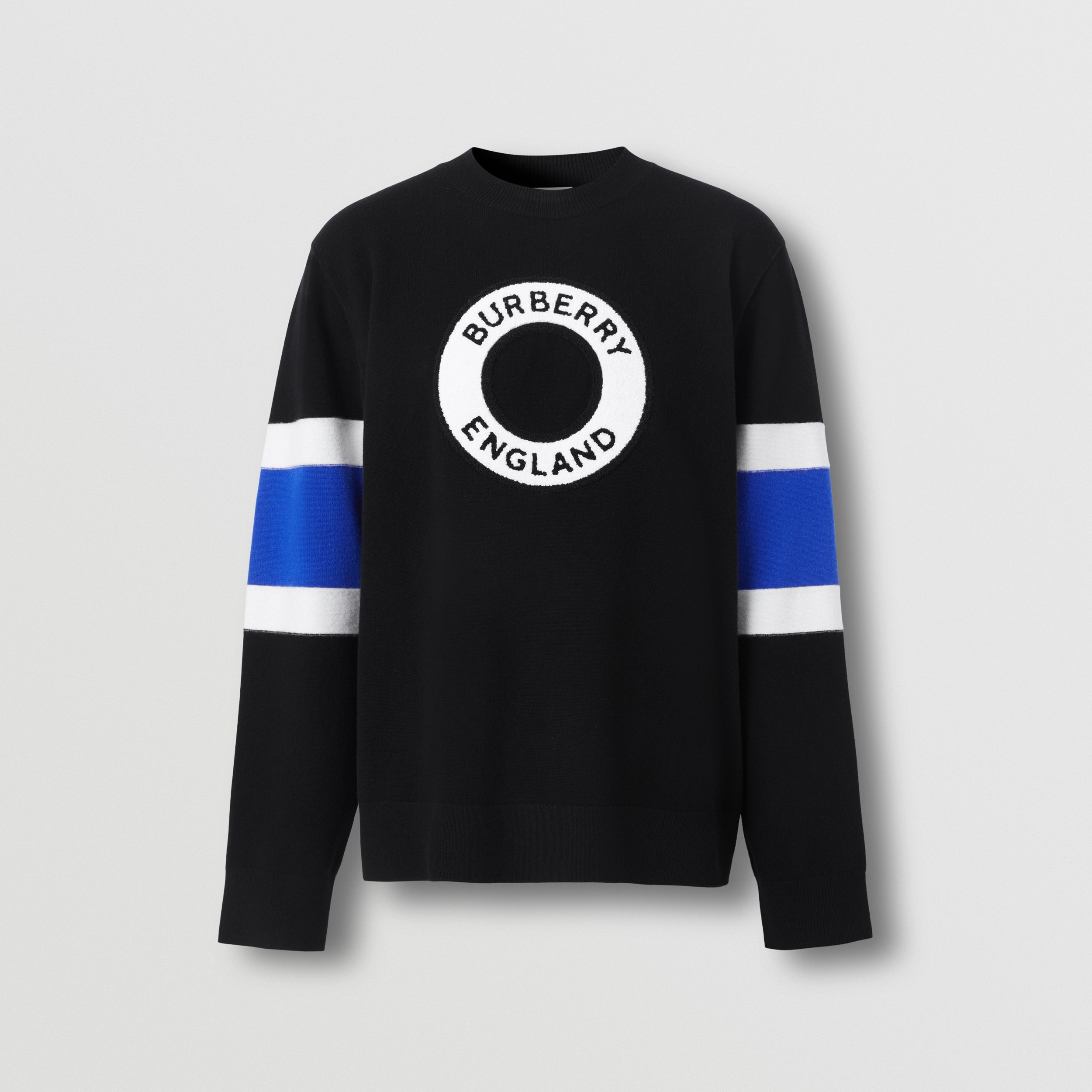 Suéter de lã e cashmere com logotipo gráfico (Preto) - Homens | Burberry® oficial - 4