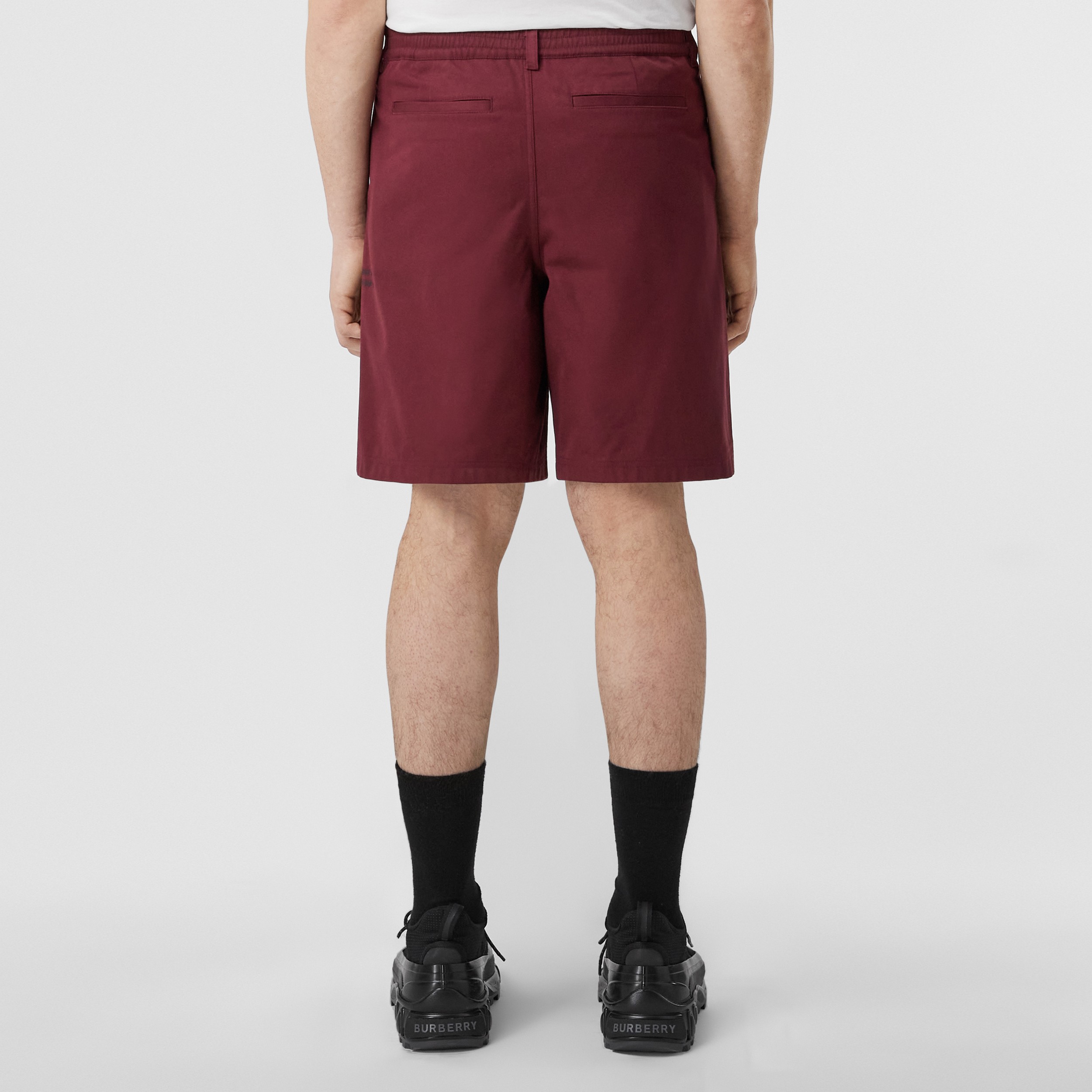 Cotton Twill Shorts in Garnet - Men | Burberry® Official - 3