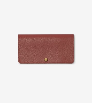 Large Leather Wallet in Rust red - Women | Burberry® Official