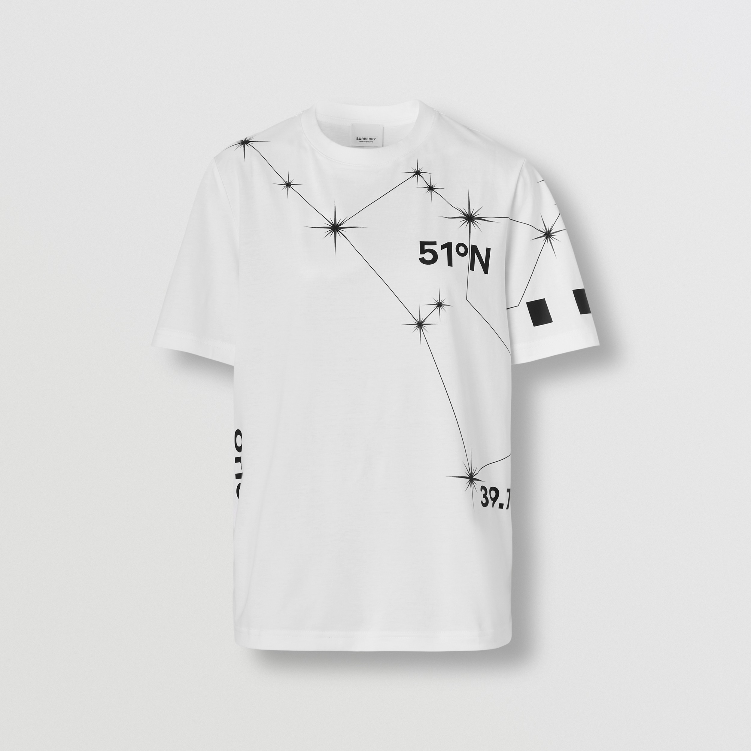 Camiseta de algodão com estampa de constelações (Branco) - Mulheres | Burberry® oficial - 4