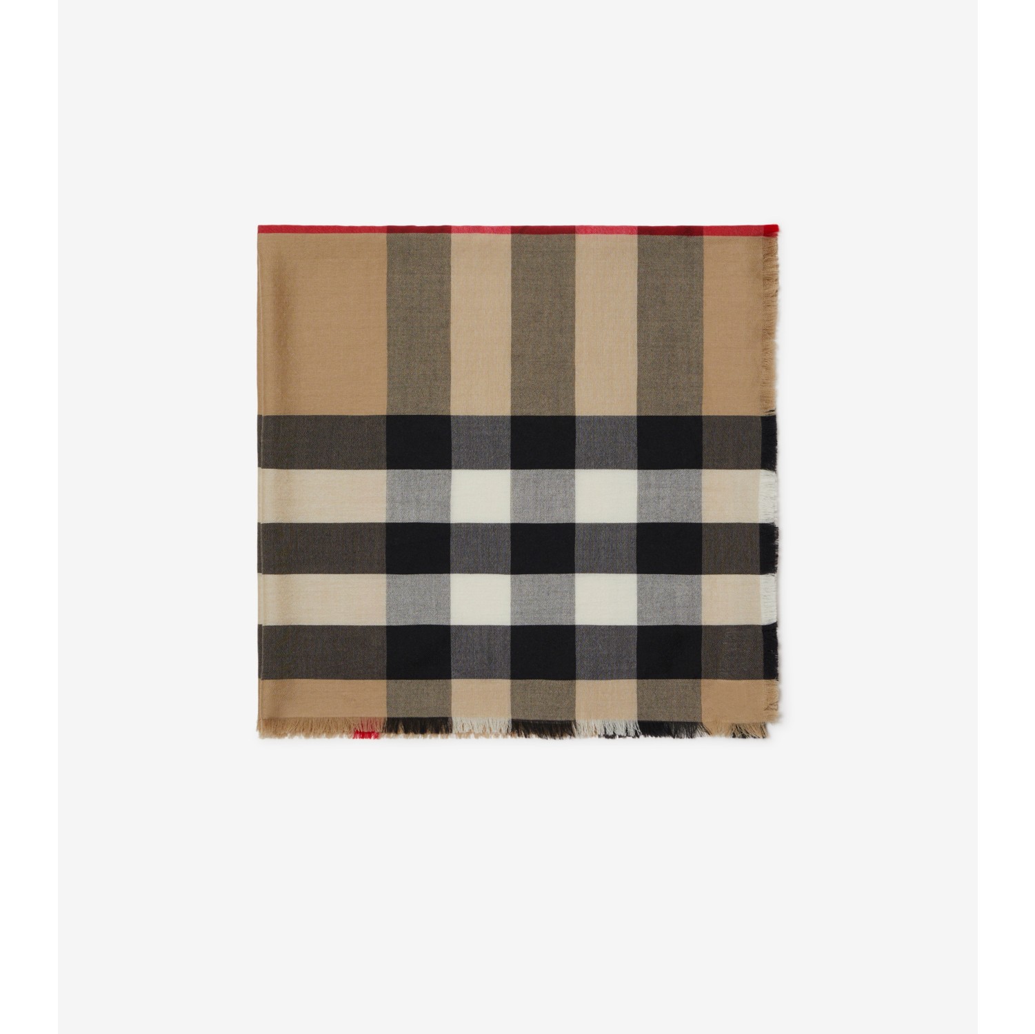 チェック カシミアスカーフ (アーカイブベージュ) | Burberry