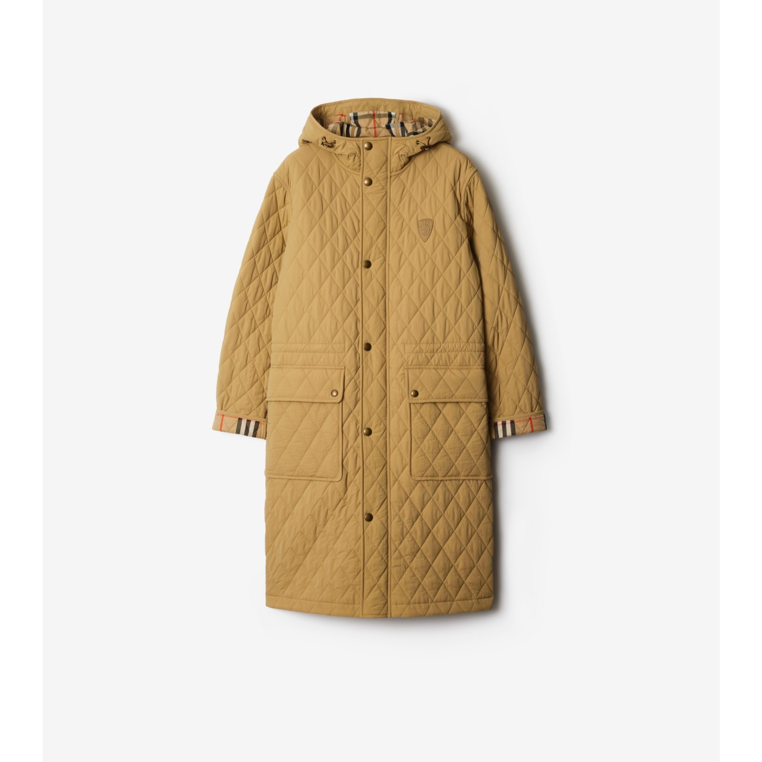 Quilted Nylon Parka in Flax sand Women Burberry Official