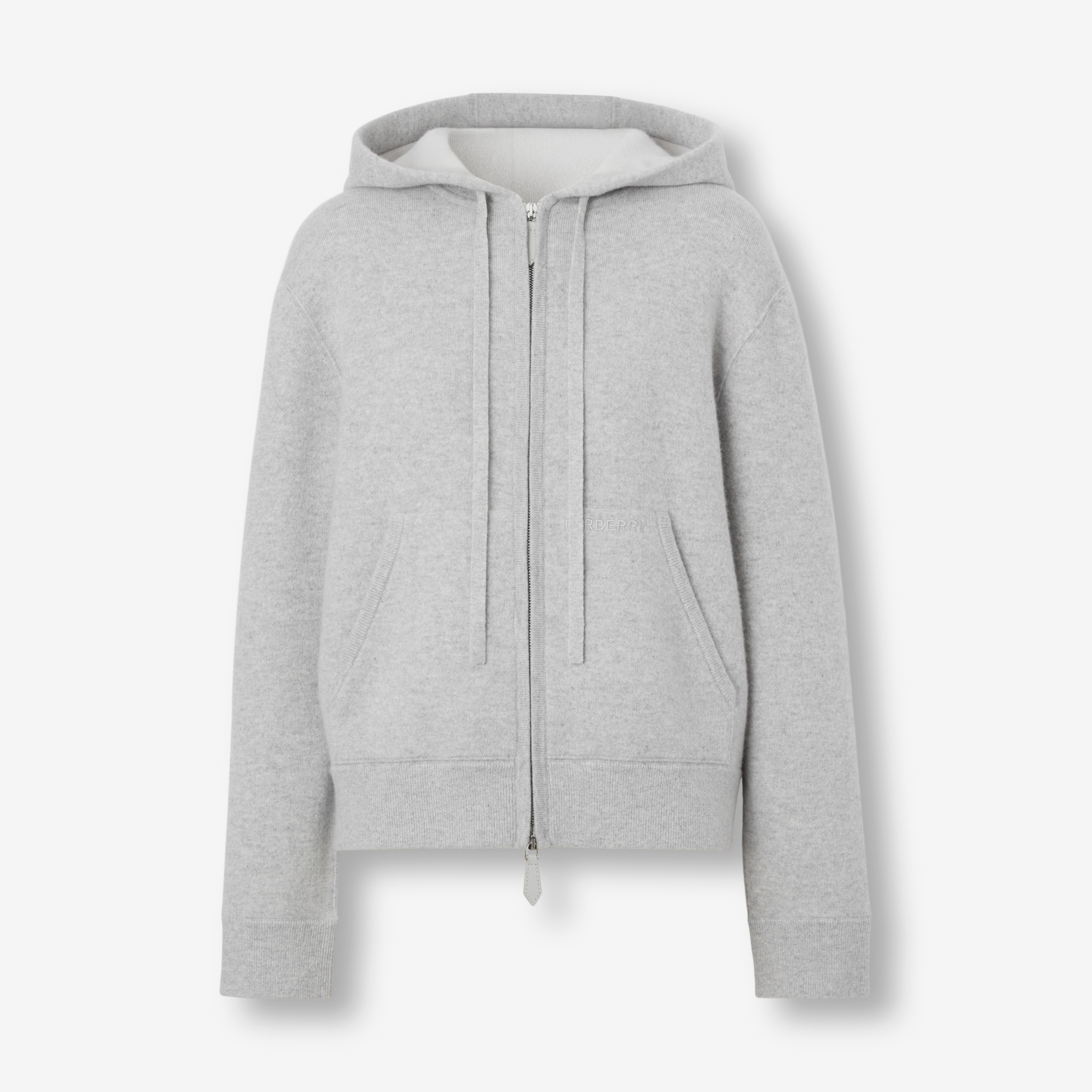 刺绣徽标羊绒连帽上衣 (浅合金麻灰) - 女士 | Burberry® 博柏利官网 - 1