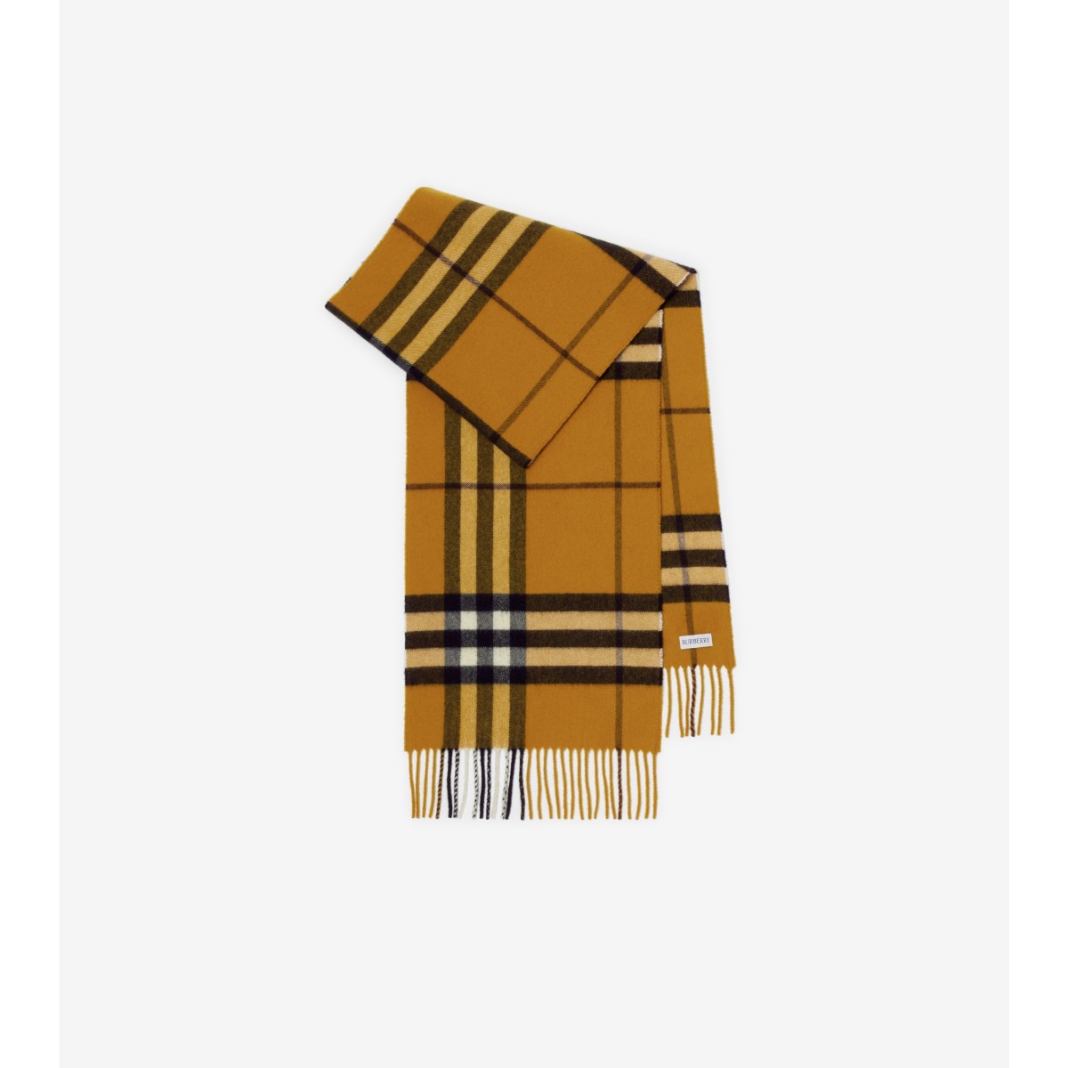 Burberry Check Cashmere Scarf In Brown