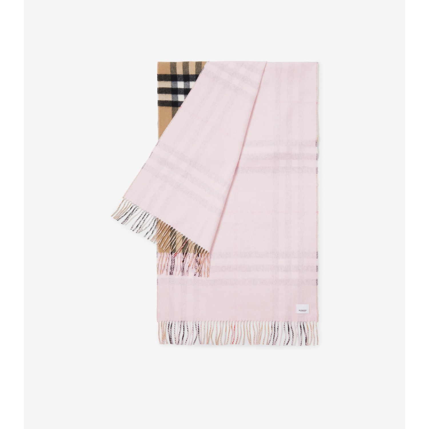 Checked Cashmere Scarf in Pink - Burberry