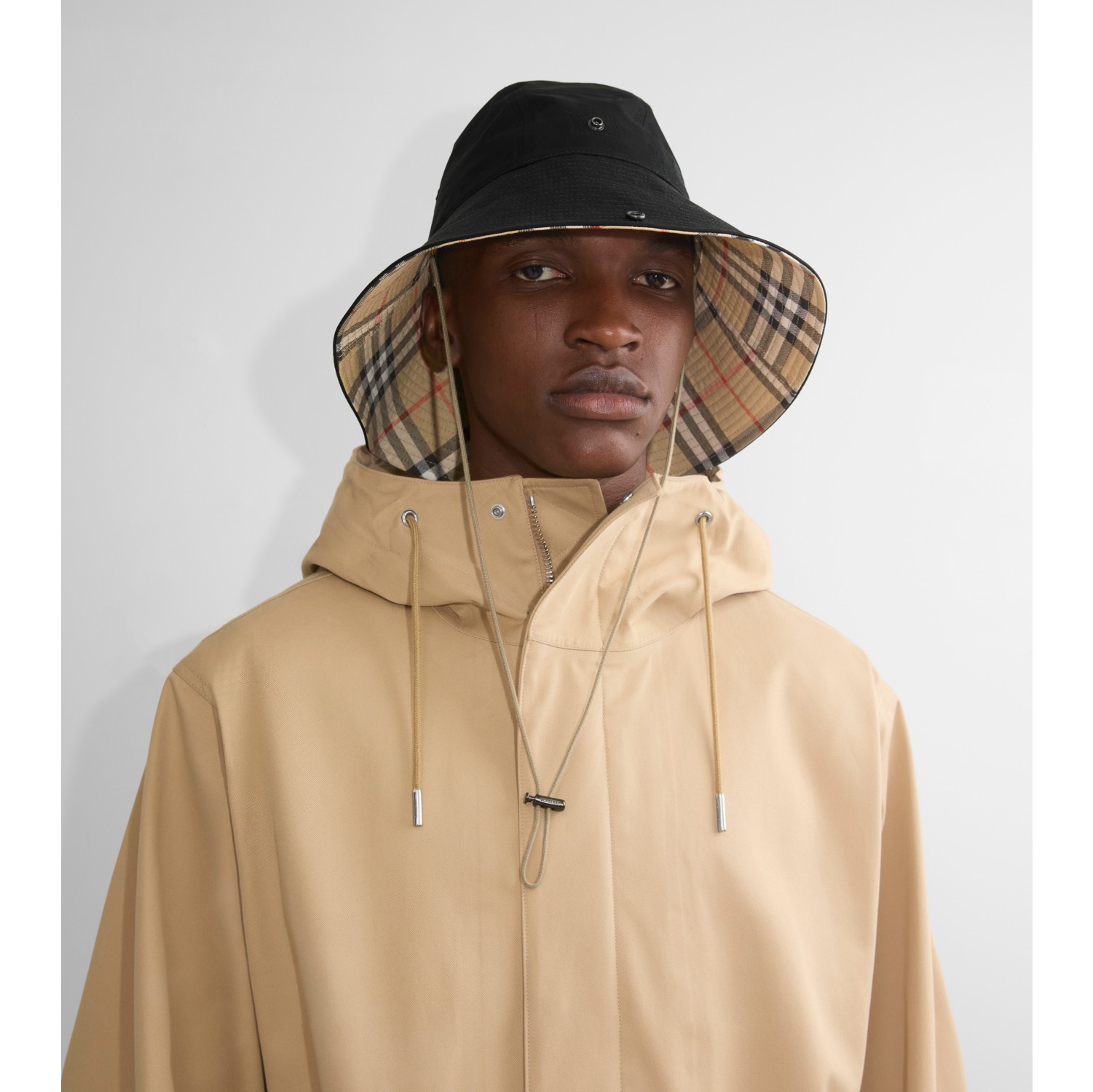 Check Brim Gabardine Hat