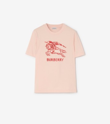 Heart Knight Cotton T-shirt in Compact pink - Women | Burberry